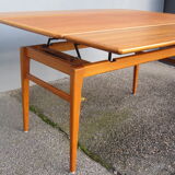 Scandinavian teak coffee table that can be upgraded to a dining table