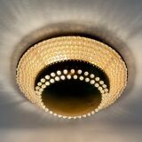 Unique modernist design crystal glass and brass wall light, Austria 1950s