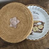 Pie dish in his wicker basket