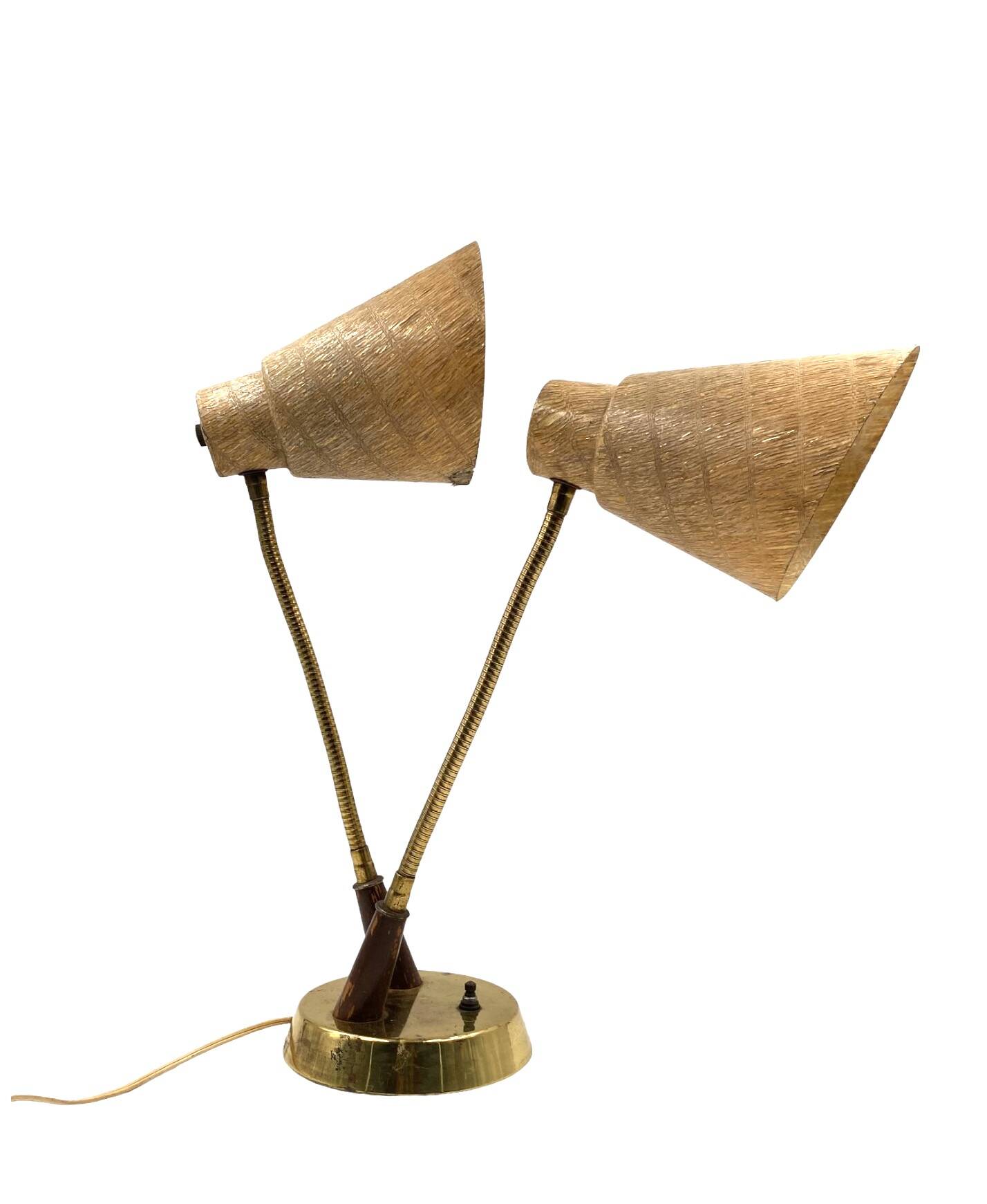 Mid-century modern two lights lamp, France circa 1960