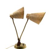 Mid-century modern two lights lamp, France circa 1960