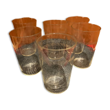 6 verres limonade ancien soufflés et gravés