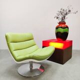 Table d'appoint vintage en bois et acrylique avec caisson lumineux « Lumière rouge »