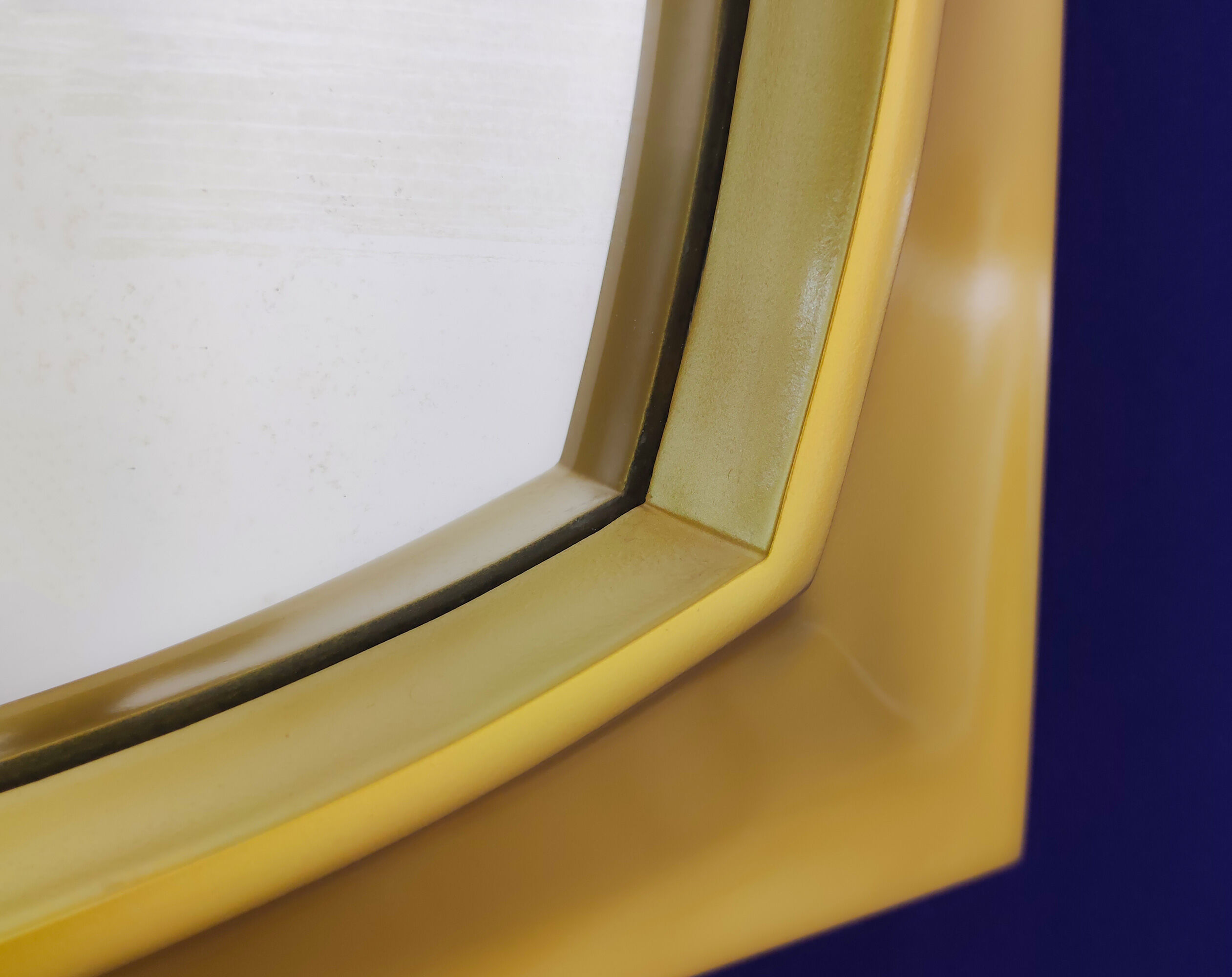 Large Vintage 1950s French Hand Carved Hardwood Gold Gilt Wall Mirror