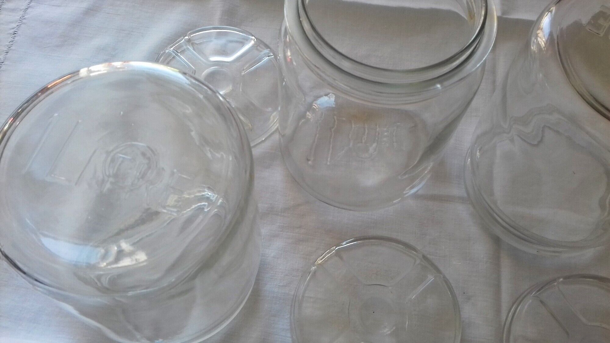 Lot 3 jars transparent glass 1 l