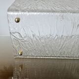 "Roche Bobois" magazine rack in lucite, plexiglass, altuglas and brass, 1970