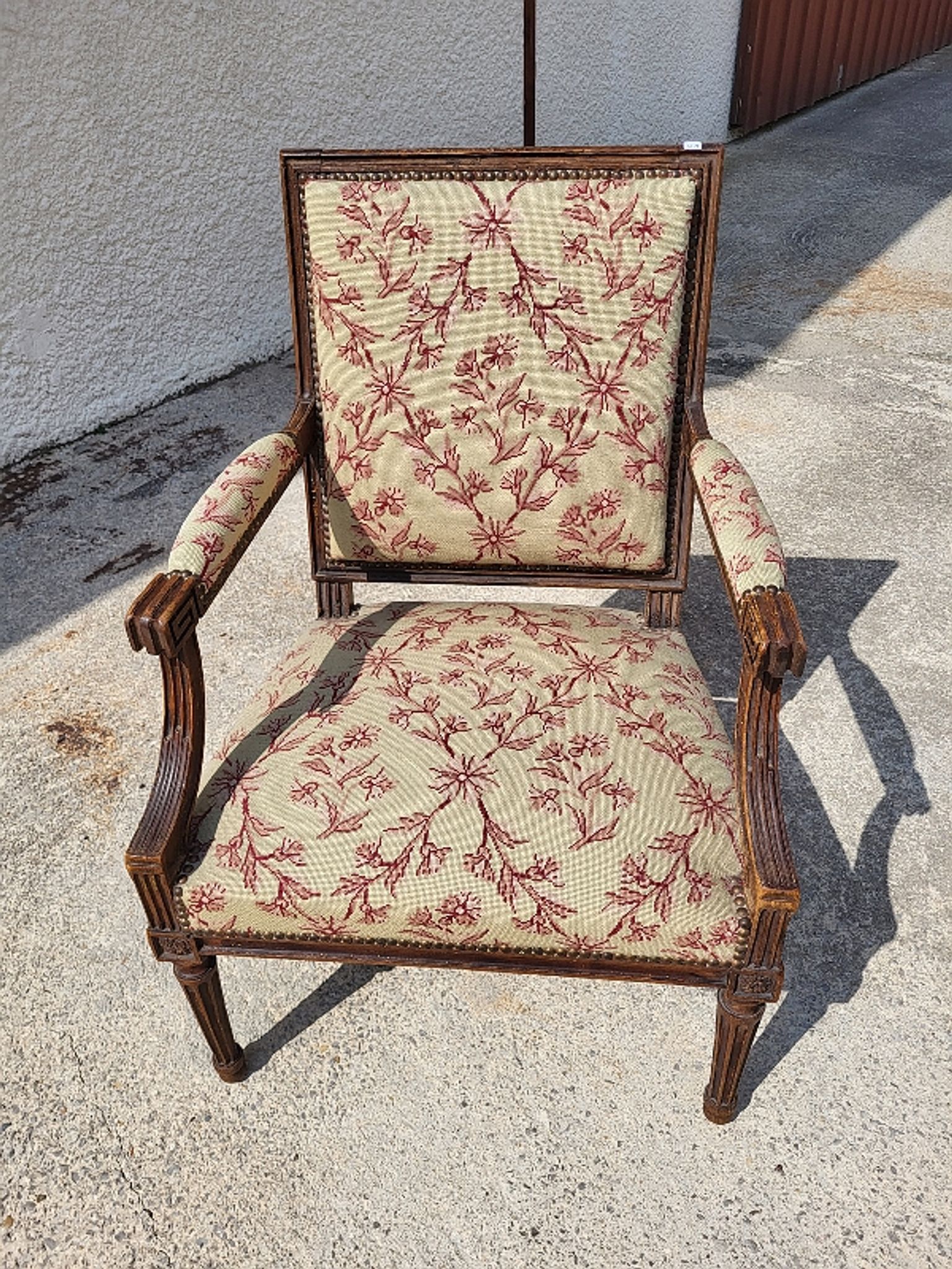 Armchair Louis XVI walnut of the XIXth century