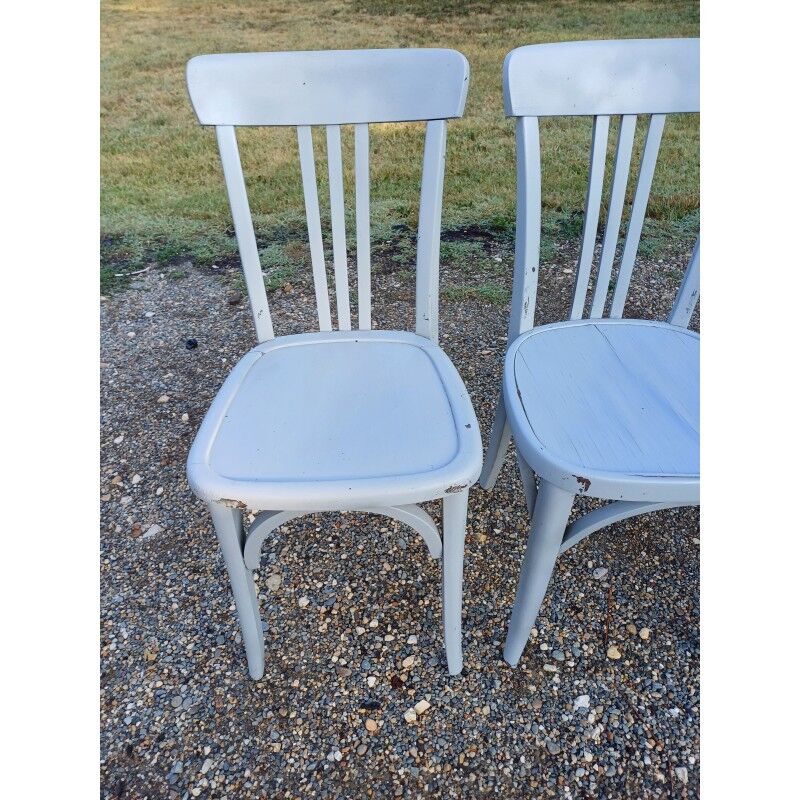 6 Baumann bistro chairs in old grey limed wood
