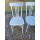 6 chaises bistrot Baumann bois cérusé vieux gris