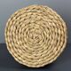 Midcentury braided rope tripod stool in the style of Audoux & Minet, 1950s