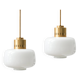 Pair of Mid-Century Opaline Pendant Lamps, 60s