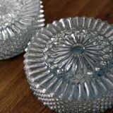 Pair of wall lamps or ceiling lamp rose in glass