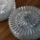 Paire appliques ou plafonnier rosace en verre