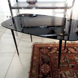 Black glass coffee table 1950