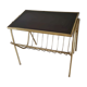 Old end of sofa / Service table with magazine holder / 60s / brass