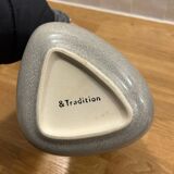 Wavy gray ceramic vase