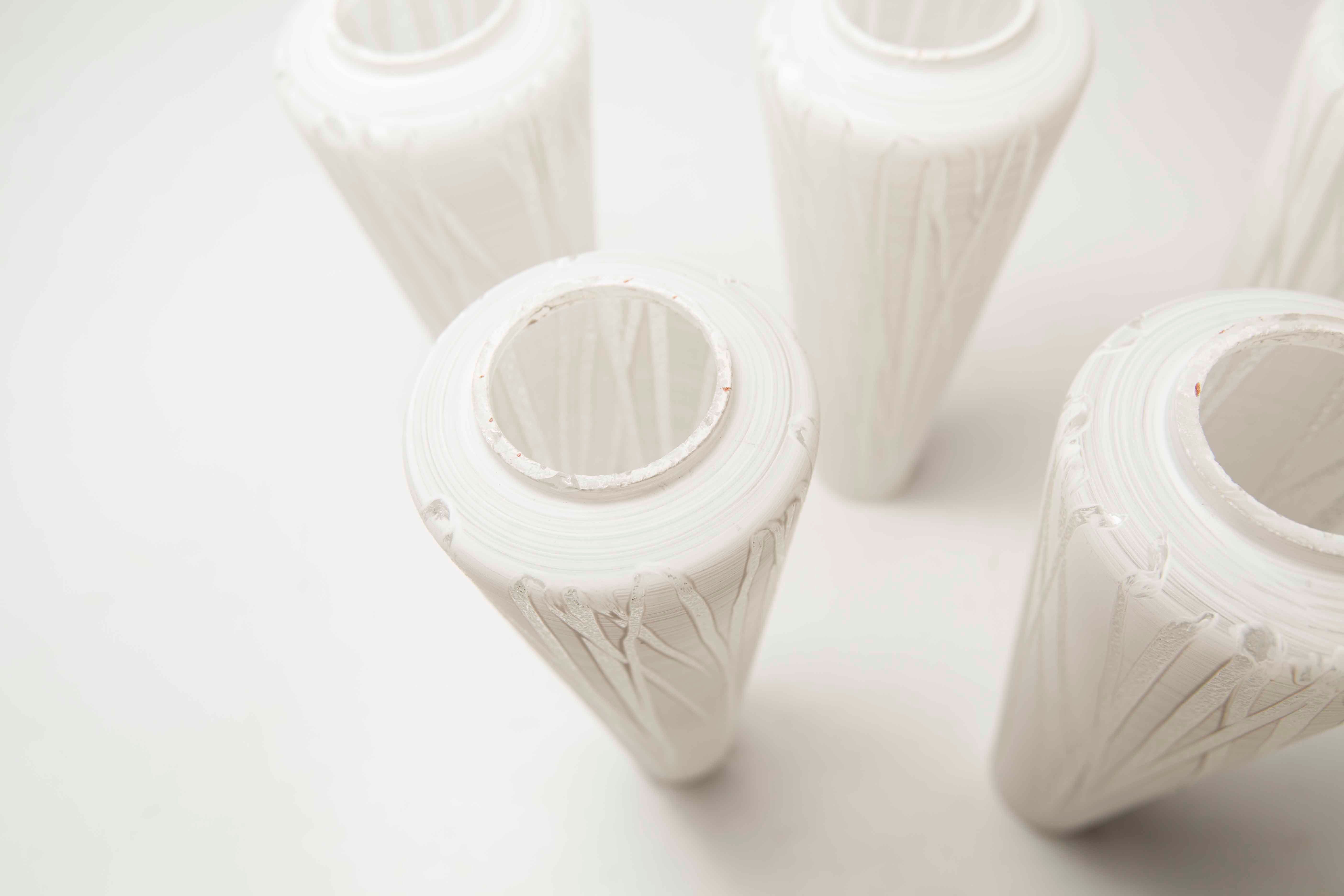 5-branched opaline brass chandelier 60's