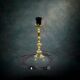 Pied de lampe en laiton massif poli style bougeoir – années 50 60