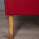 Pair of vintage 1950's armchairs in red leather, italian design