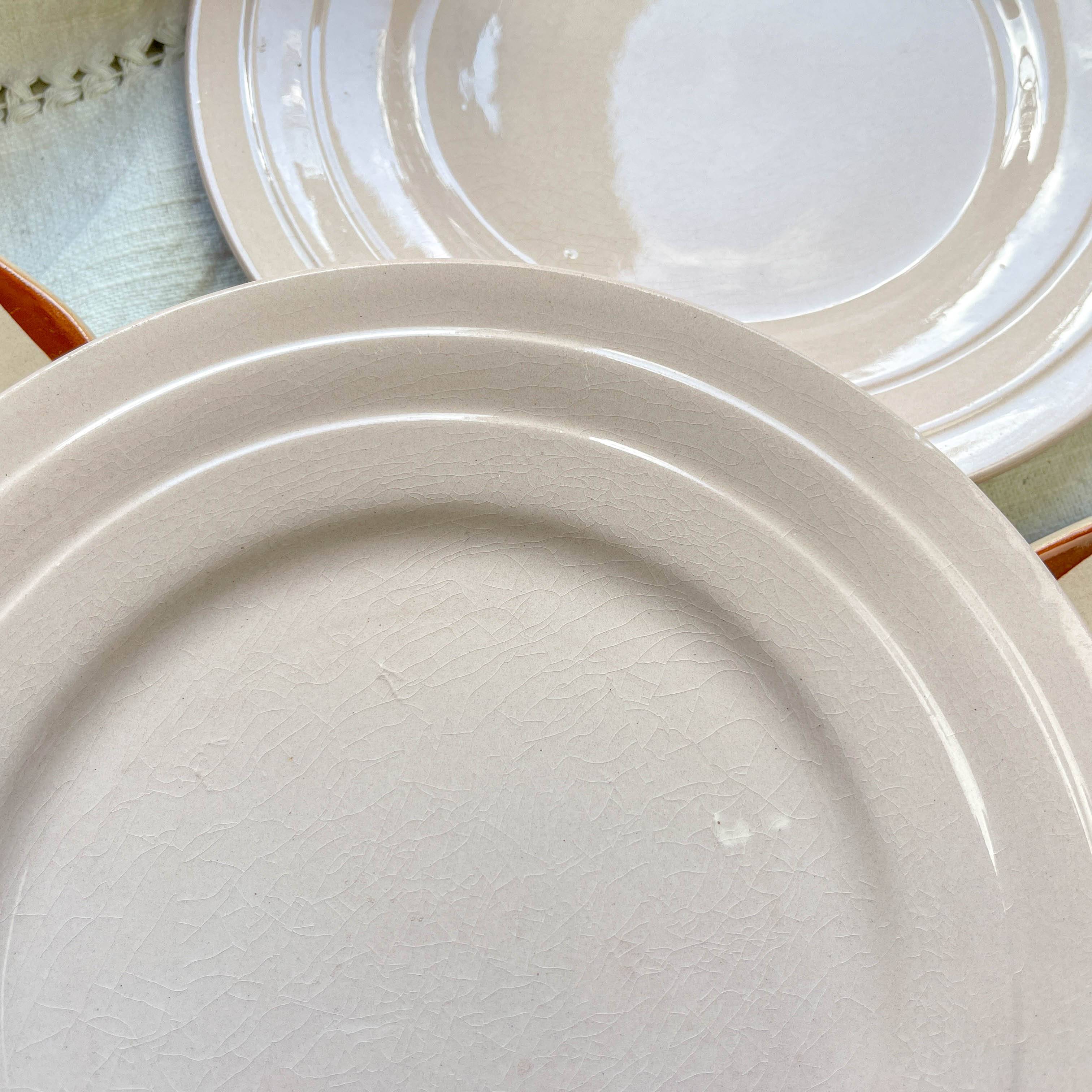 5 Small mismatched pink floral plates 1950 - DIGOIN SARREGUEMINES