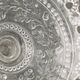 Glass bowl, vintage oak leaf pattern compote dish.
