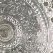 Glass bowl, vintage oak leaf pattern compote dish.