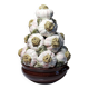 Vintage trompe-l'œil garlic pyramid in glazed ceramic from Manises, Spain.