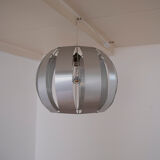 Aluminum slat ceiling lamp from the 70's