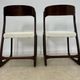Set of 2 Baumann sled chairs in wood and terry fabric, 60s design