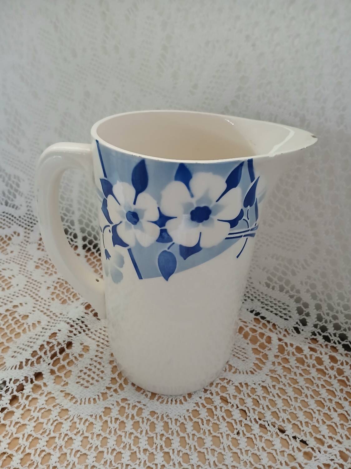 Large antique Saint Amand pitcher