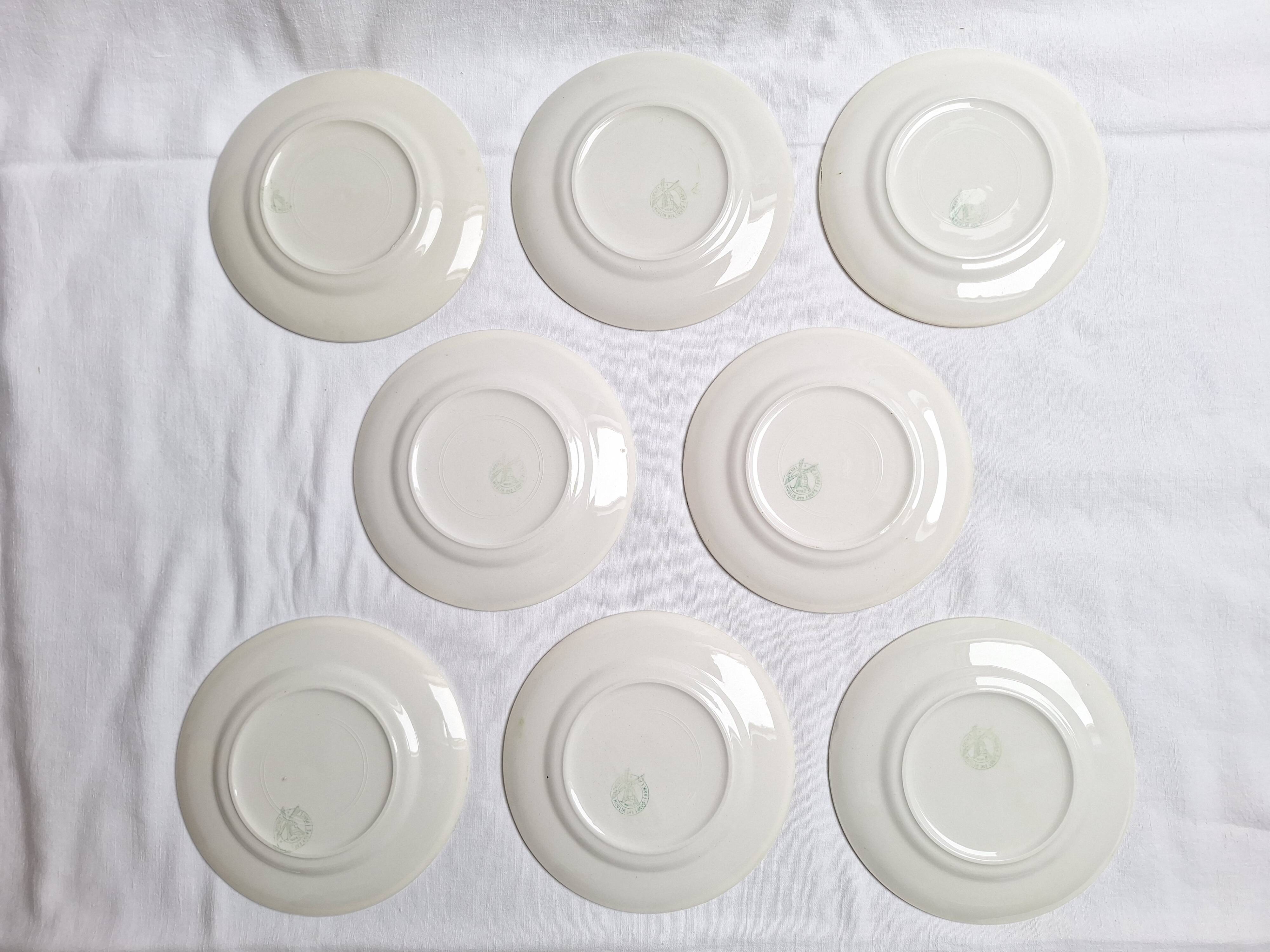 Assiettes à dessert Moulin des Loups - Modèle Nappe vert