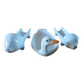 3 plats anciens en porcelaine blanche