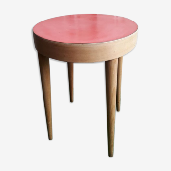 Tabouret Baumann XX hetre and red formica