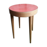 Tabouret Baumann XX hetre and red formica