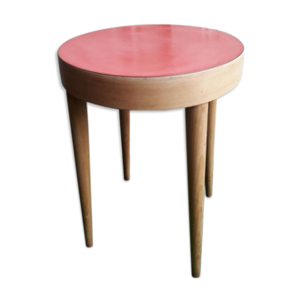 Tabouret Baumann XX hetre and red formica