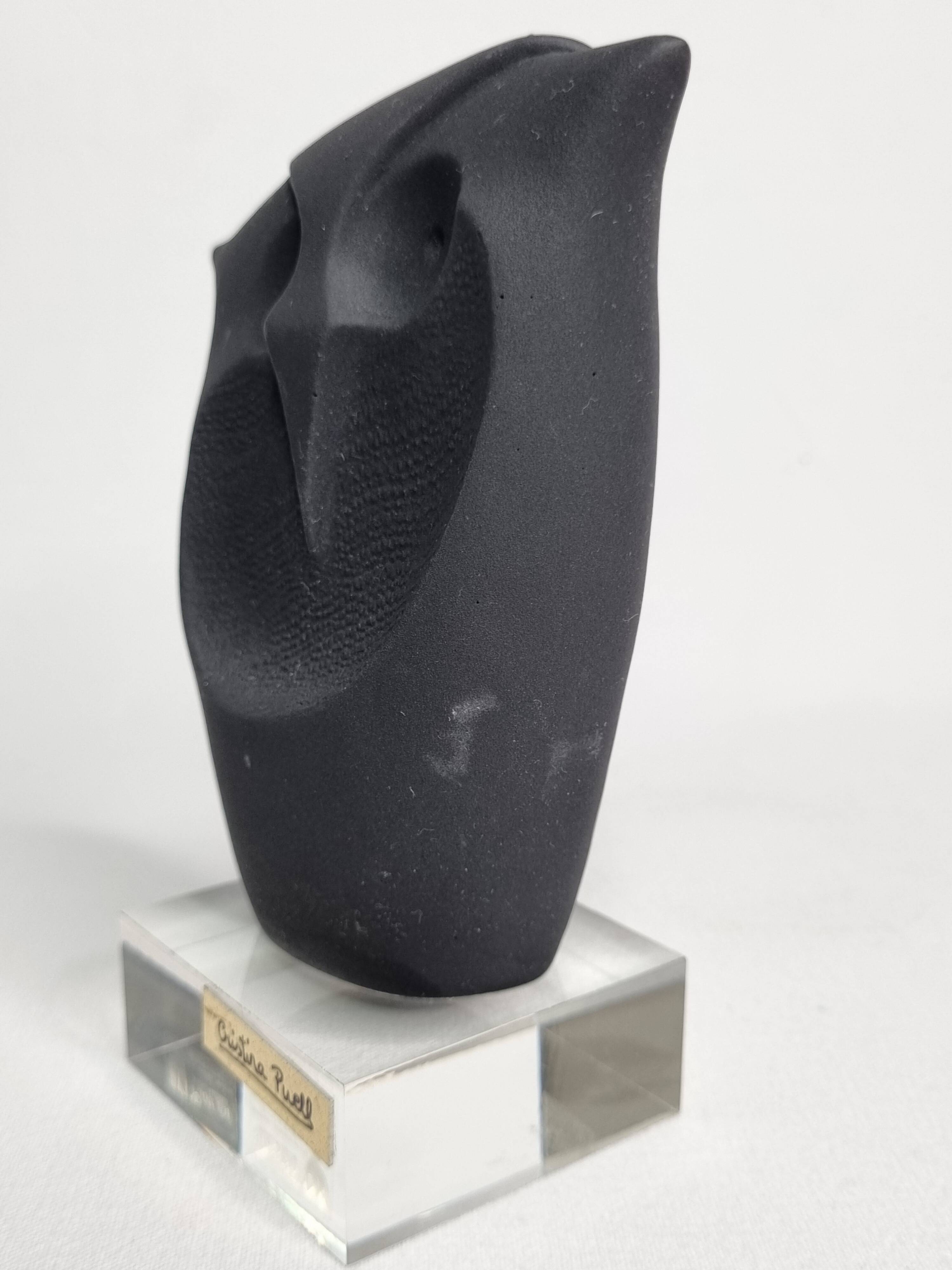 Modern owl sculpture by Cristina Puell, 16 cm