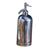 Siphon en métal argenté.