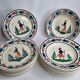 Set of 12 flat and hollow old plates decorated Breton, Henriot, Quimper