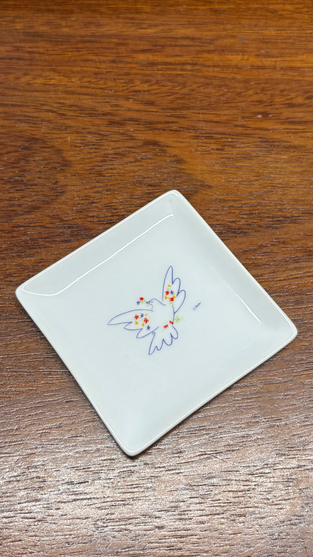 Petit vide poche Colombe aux rameaux de fleurs - Pablo Pi