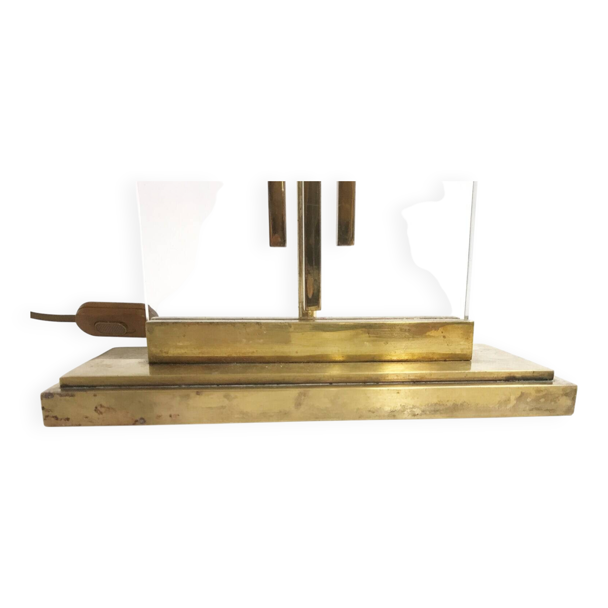 Vintage bronze table lamp, 1960s