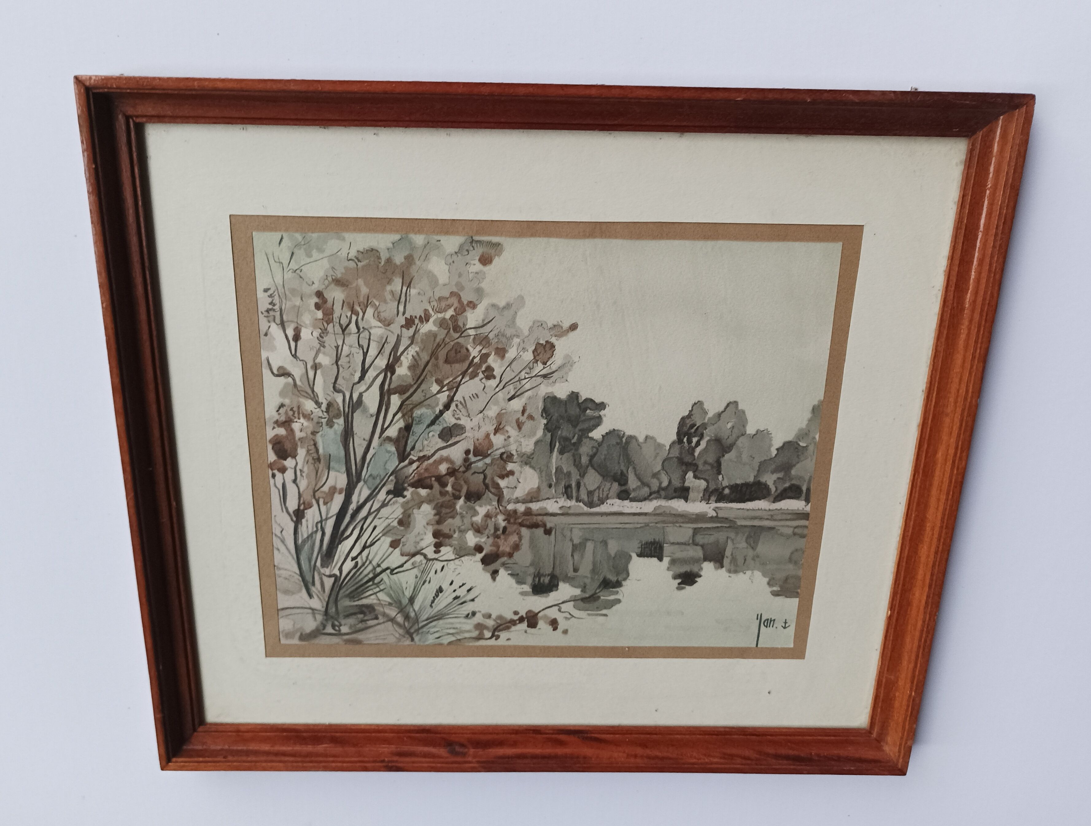 Watercolor landscape of Sologne