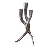 Entwined candle holder in cast aluminum lo