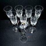 Set of 8 Junon champagne flutes in Lemberg crystal dlG Chantilly Saint-Louis