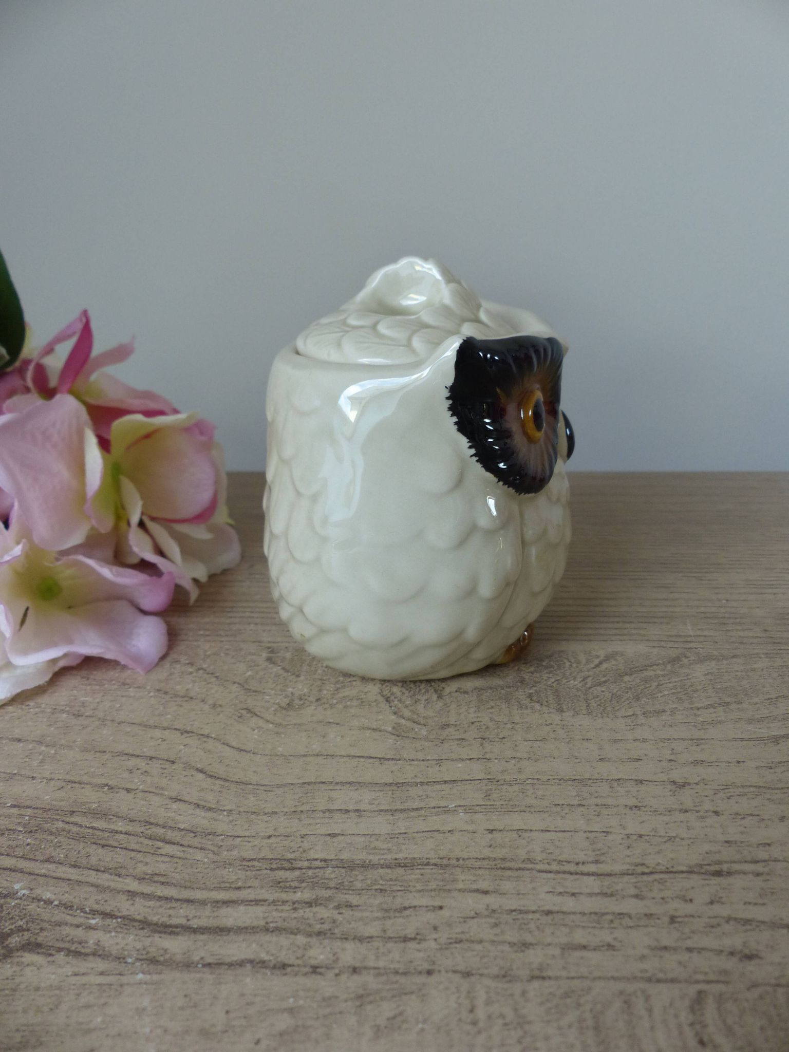 Vintage Ceramic Owl Sugar Bowl Made in Japan