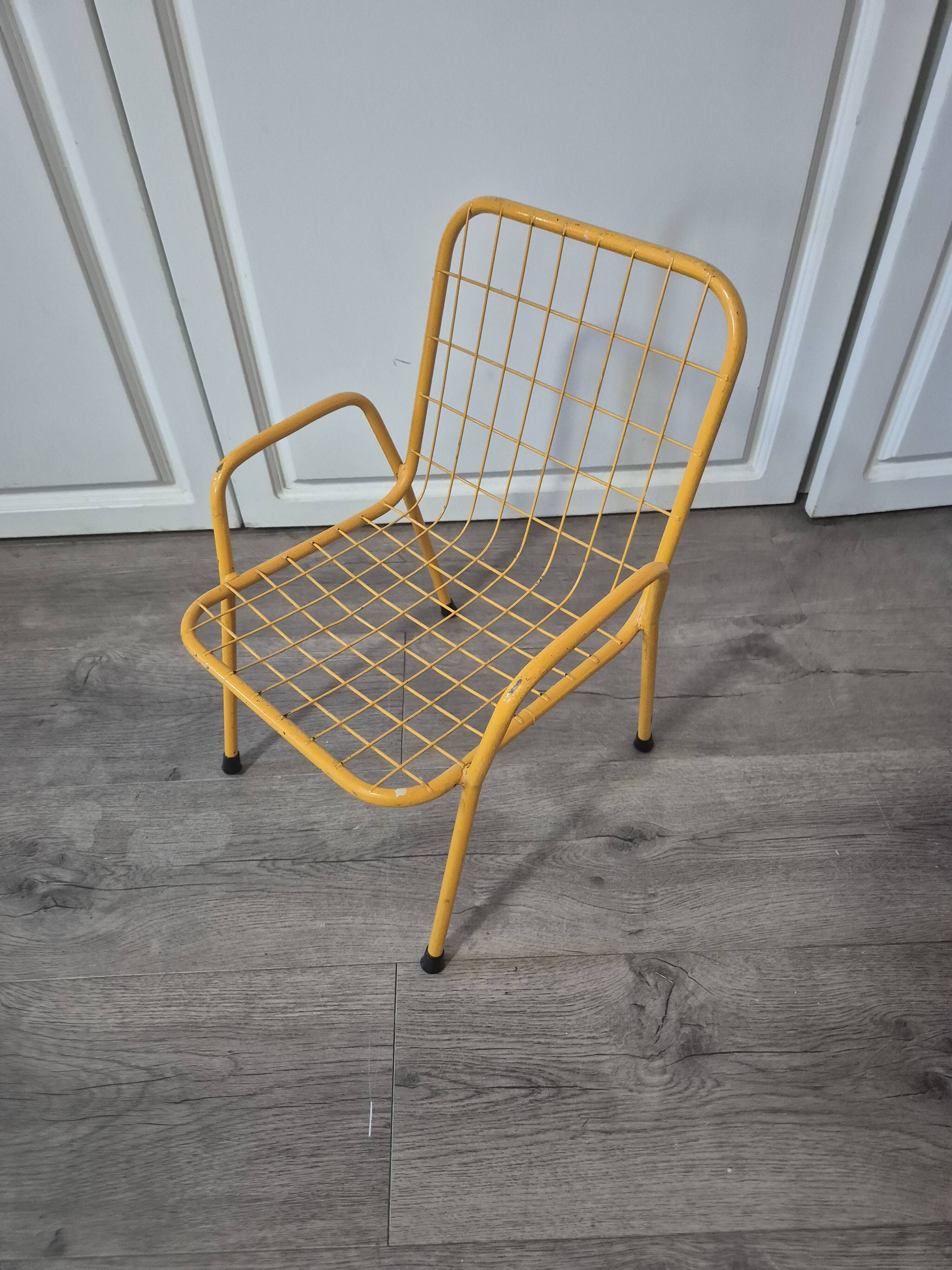 Vintage yellow metal children's chair