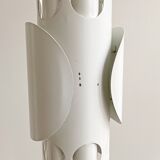 Rare mid century cylinder hanging lamp with circles, circles, discs