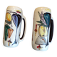 Duo of graphic Italian vases