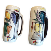 Duo de vases italiens graphiques