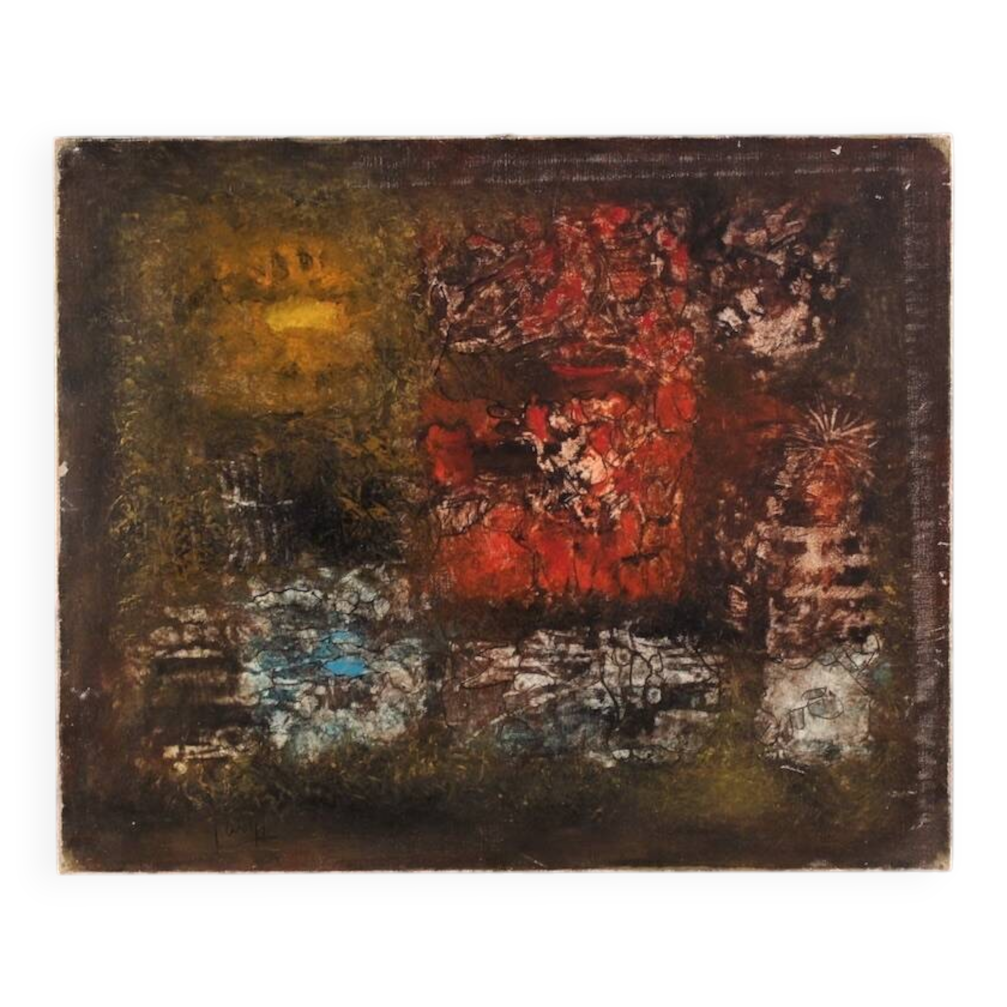 Peinture abstraite américaine signée J. Wolff