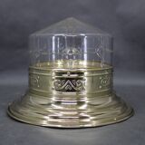 Art Nouveau brass and glass ceiling light, Czechoslovakia, 1930s